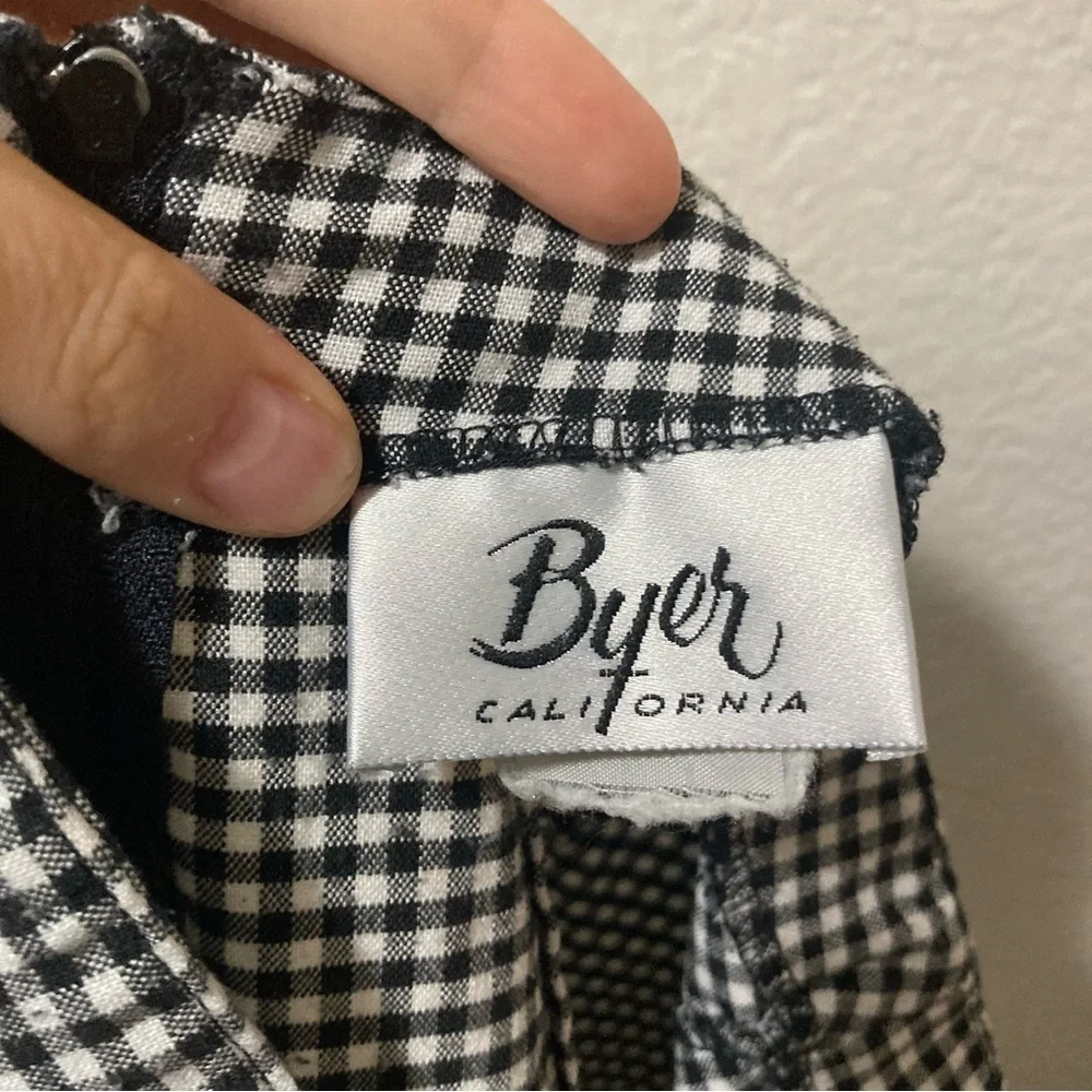 Vintage Byer Gingham Black White Checkered Women's Skirt Size Estimated Small